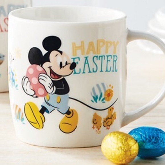 Disney Mickey Mouse Happy Easter coffee Mug  holiday cup ceramic NIB white new - Picture 1 of 10